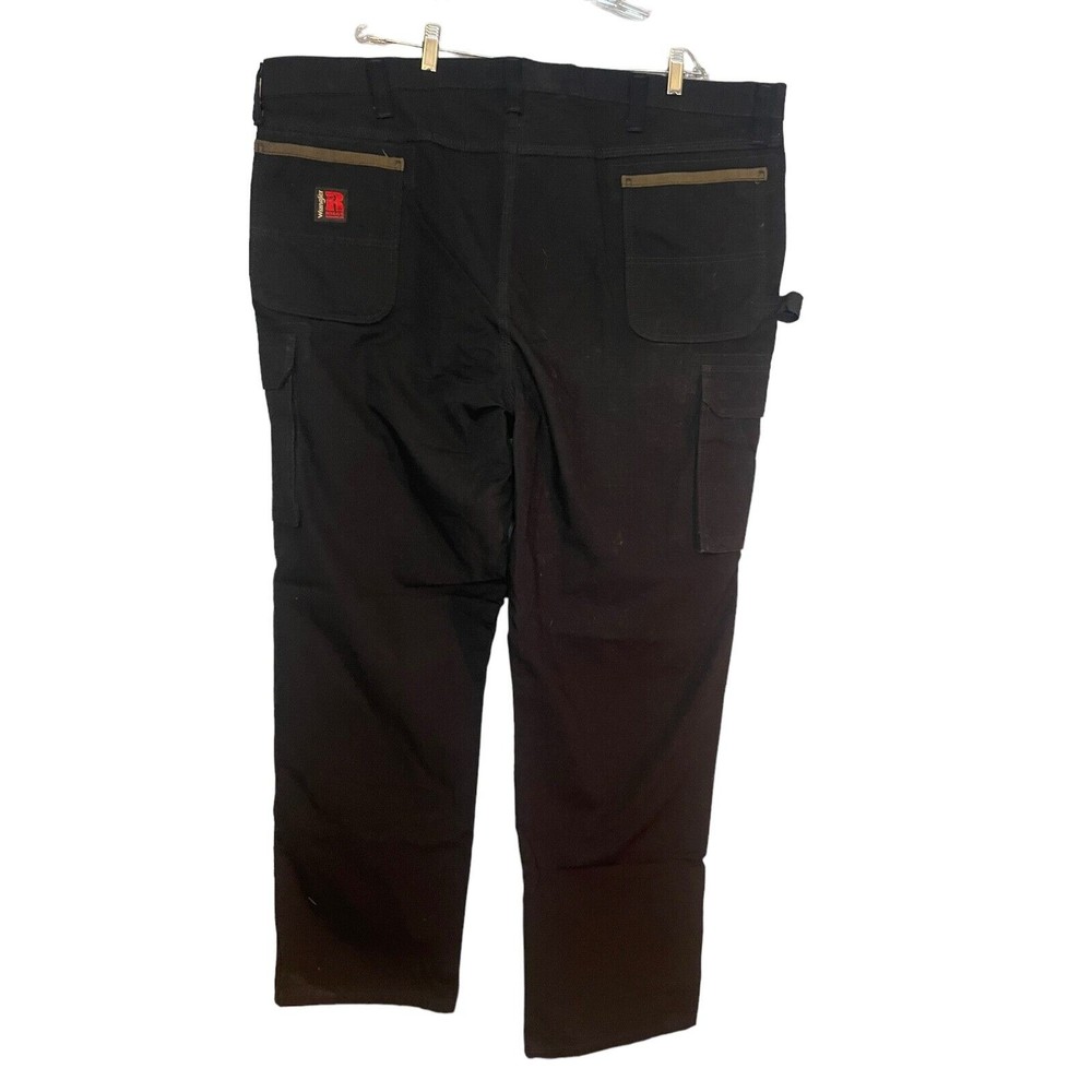 Wrangler Riggs Workwear Canvas Cargo Pants Size 48x32 Black Canvas Ripstop Pant